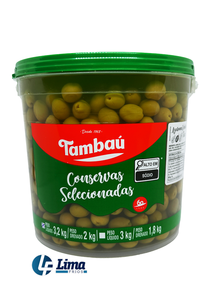 AZEITONA VERDE TAMBAU C/CAROÇO 2KG CX/2