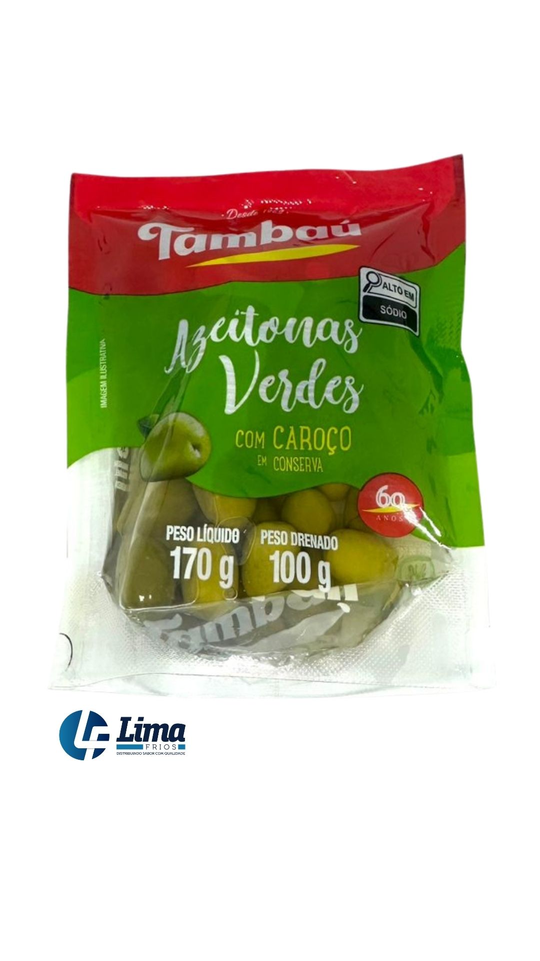AZEITONA VERDE TAMBAU C/CAROÇO 6X100G