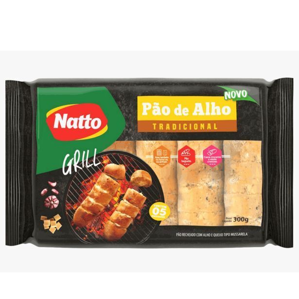 PAO DE ALHO TRADICIONAL NATTO 300G CX/12