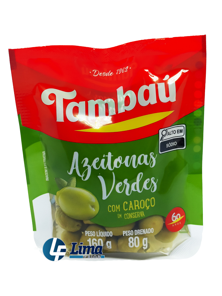AZEITONA VERDE TAMBAU C/CAROÇO 8X80G
