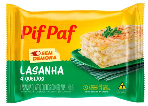 LASANHA PIF PAF 4QUEIJOS 600G CX/10