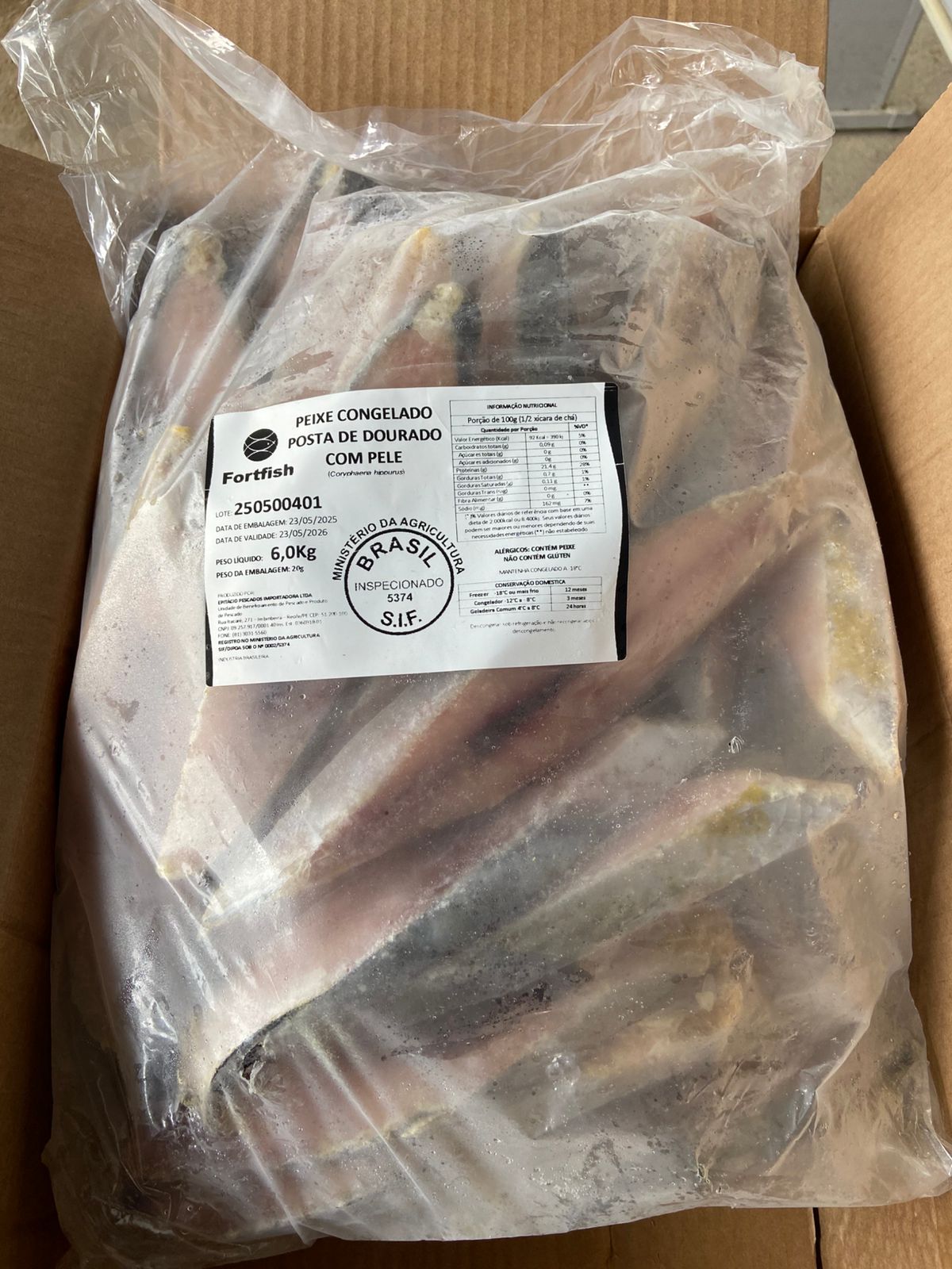 PEIXE DOURADO POSTAS FORTFISH PT6KG CX/2