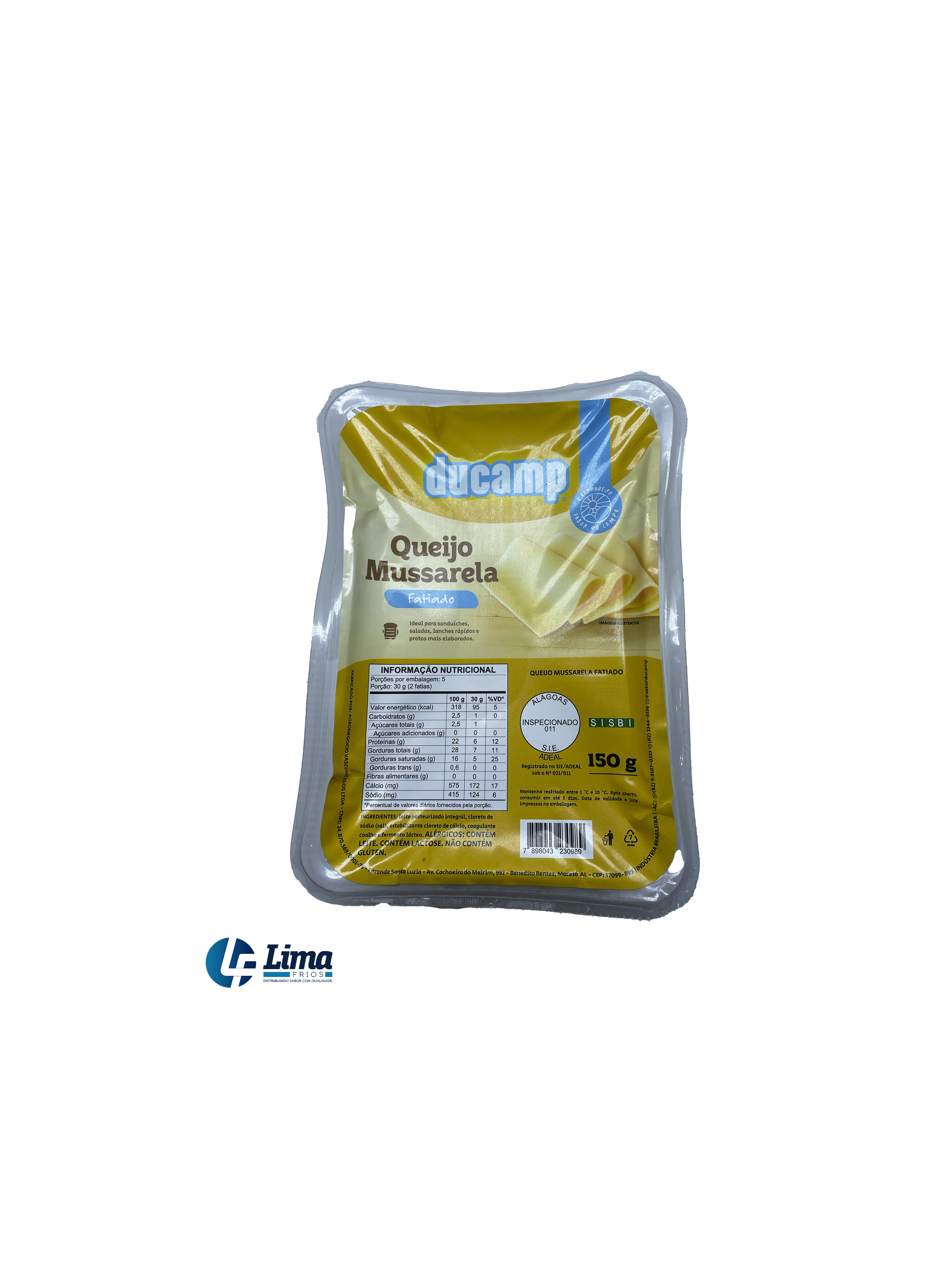 QUEIJO MUSSARELA DUCAMP FATIADO150G FD20