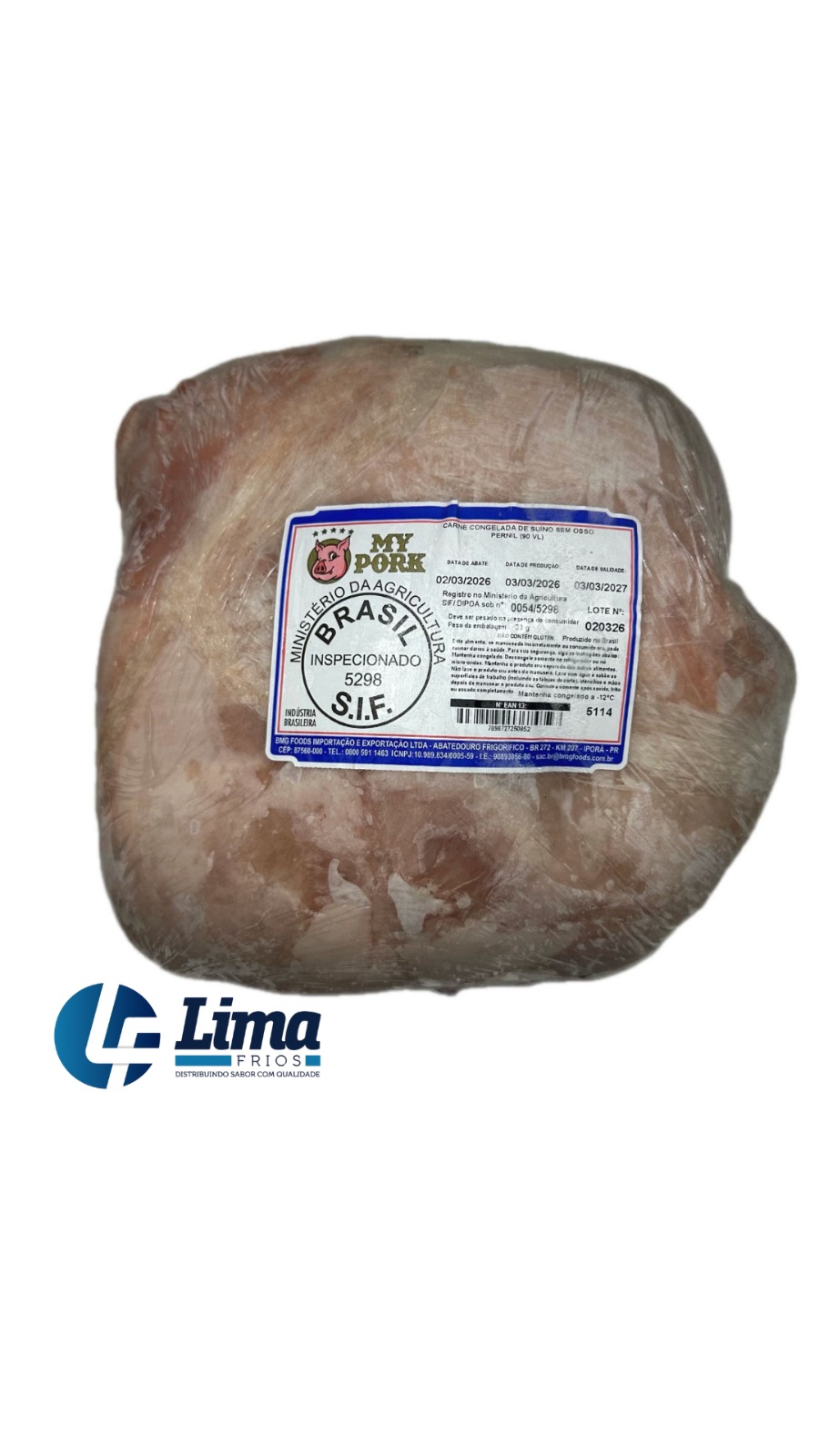 PERNIL S/PELE S/OSSO MY PORK KG CX/20KG